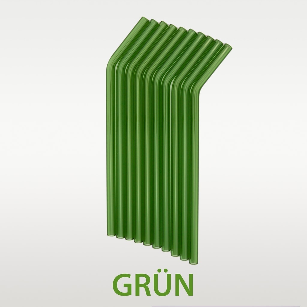 Grüne Röhrli Trinkhalme gebogen