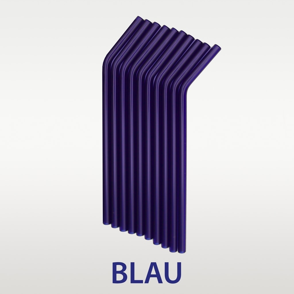 Blaue Röhrli Trinkhalme gebogen 2