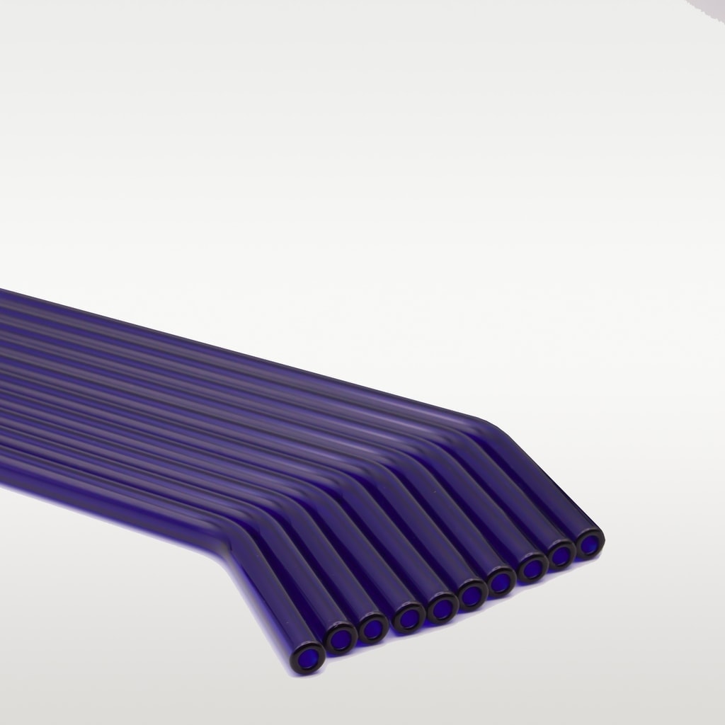 Blaue Röhrli Trinkhalme gebogen 1